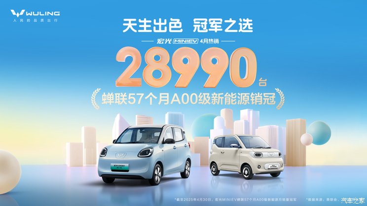 【图】宏光MINIEV家族4月销售28990台 新款五菱星光将于二季度上市